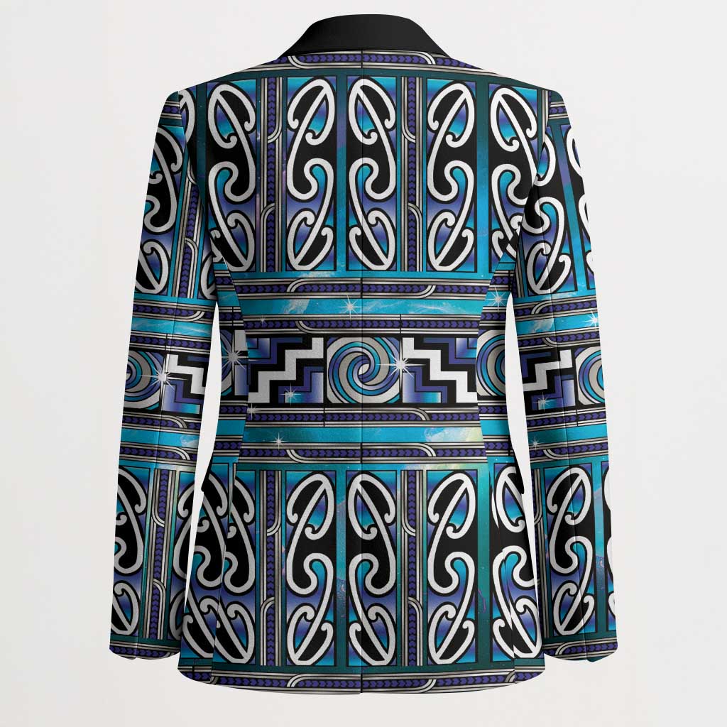 Maori Matariki Blazer Blue Galaxy Aesthetic Koru Art