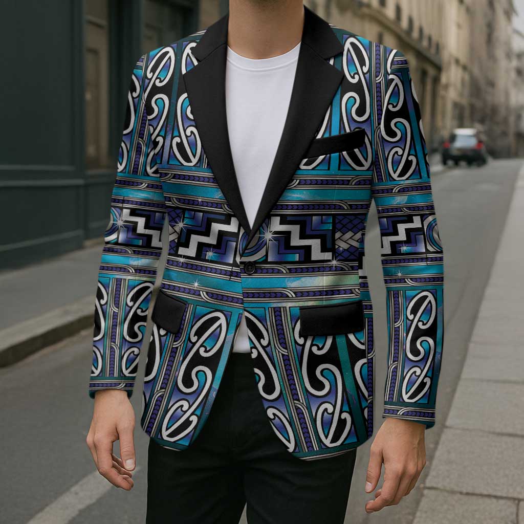 Maori Matariki Blazer Blue Galaxy Aesthetic Koru Art