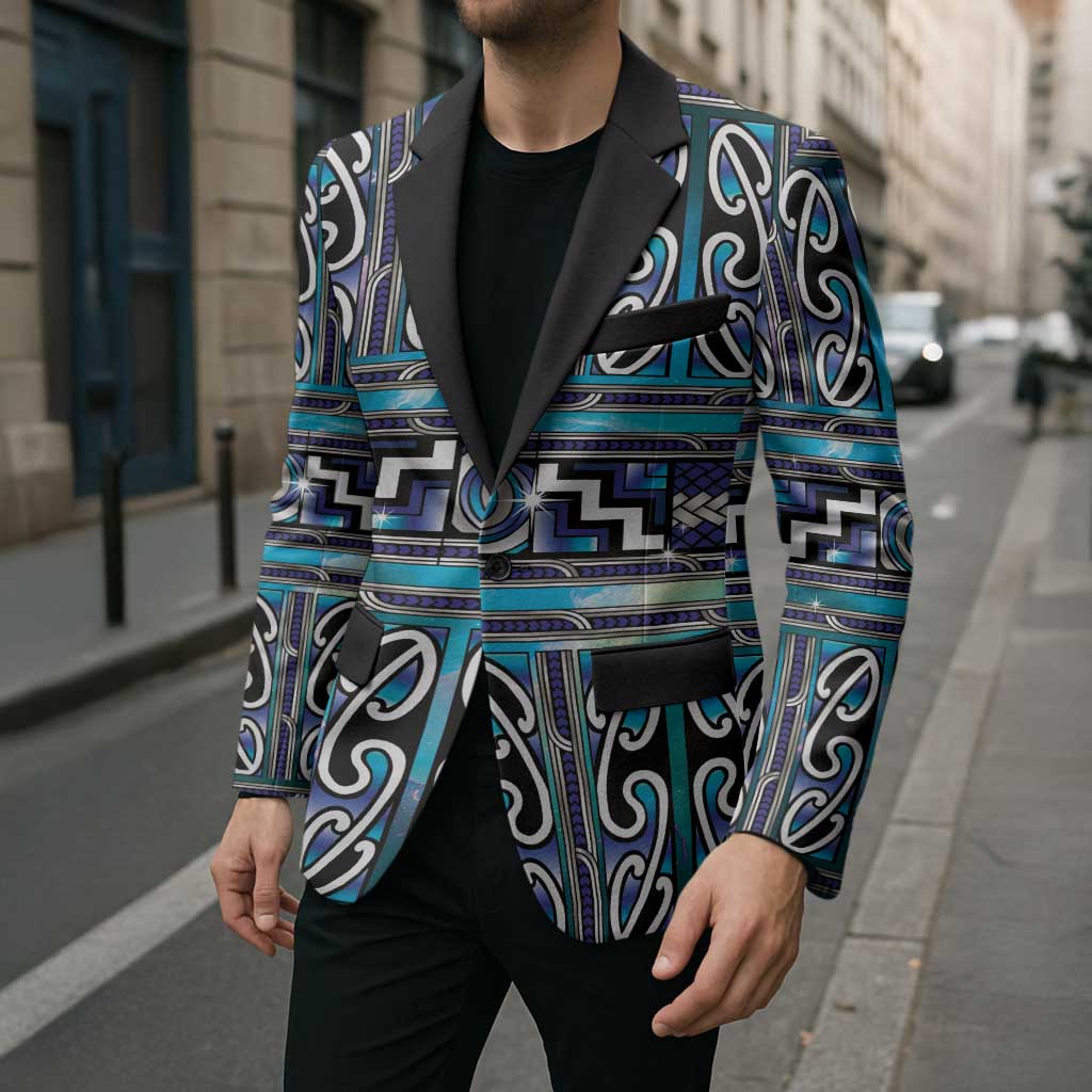 Maori Matariki Blazer Blue Galaxy Aesthetic Koru Art