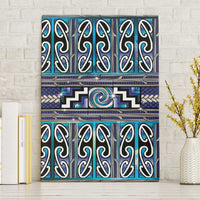 Maori Matariki Canvas Wall Art Blue Galaxy Aesthetic Koru Art