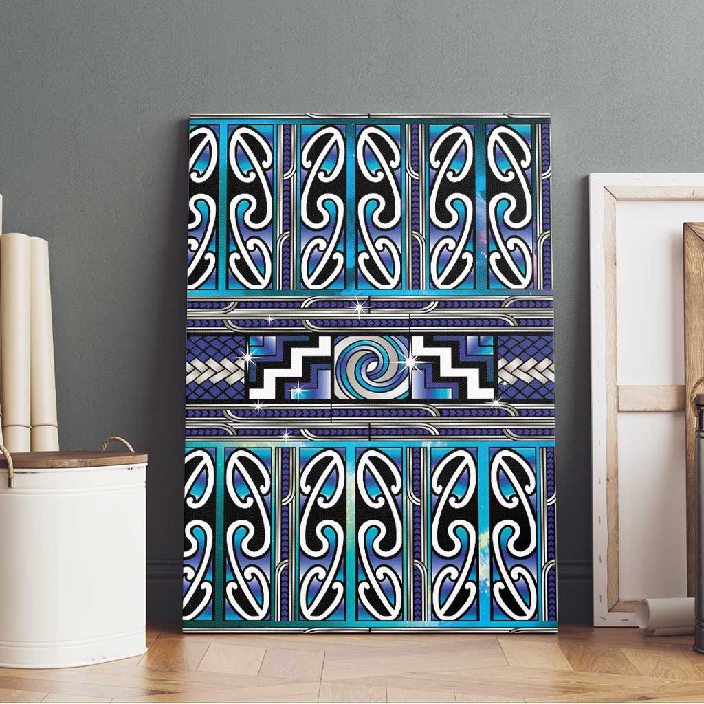 Maori Matariki Canvas Wall Art Blue Galaxy Aesthetic Koru Art