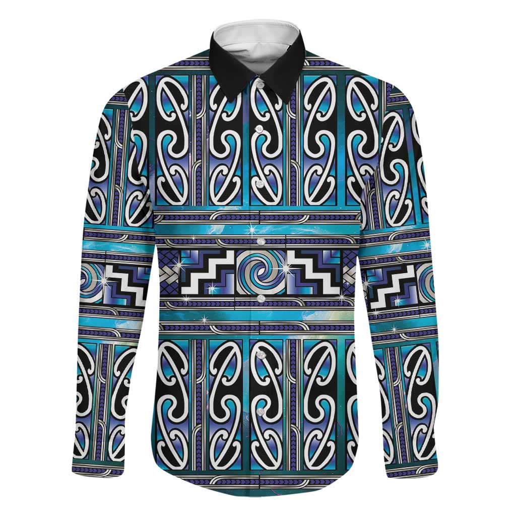 Maori Matariki Family Matching Mermaid Dress and Hawaiian Shirt Blue Galaxy Aesthetic Koru Art