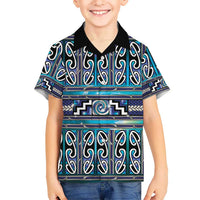 Maori Matariki Family Matching Mermaid Dress and Hawaiian Shirt Blue Galaxy Aesthetic Koru Art