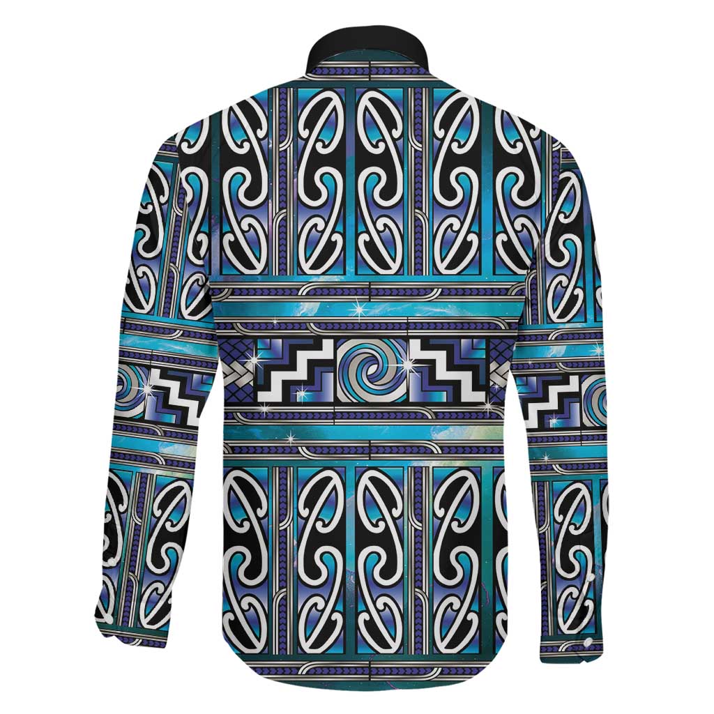 Maori Matariki Family Matching Summer Maxi Dress and Hawaiian Shirt Blue Galaxy Aesthetic Koru Art