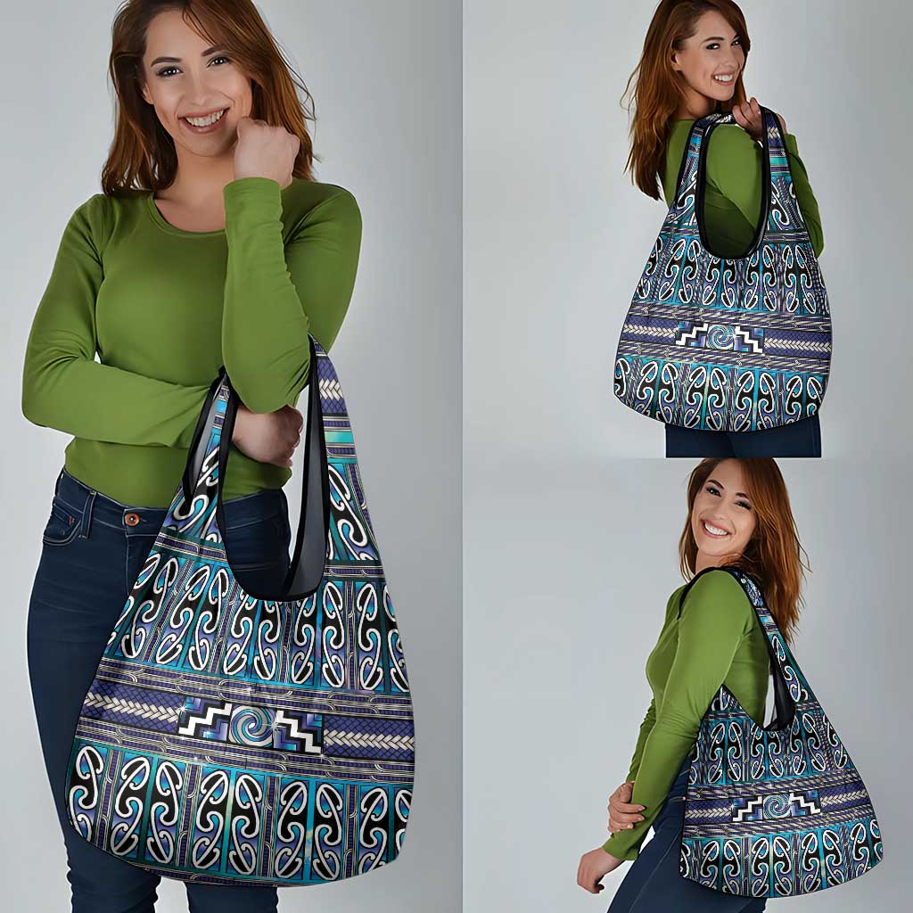 Maori Matariki Grocery Bag Blue Galaxy Aesthetic Koru Art