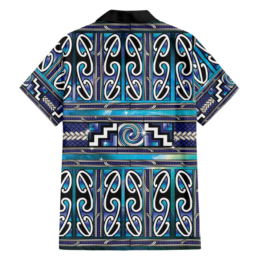 Maori Matariki Hawaiian Shirt Blue Galaxy Aesthetic Koru Art
