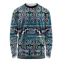 Maori Matariki Long Sleeve Shirt Blue Galaxy Aesthetic Koru Art