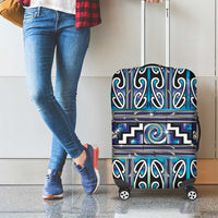 Maori Matariki Luggage Cover Blue Galaxy Aesthetic Koru Art