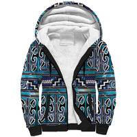 Maori Matariki Sherpa Hoodie Blue Galaxy Aesthetic Koru Art LT01 Unisex Blue - Polynesian Pride