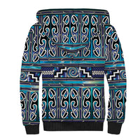 Maori Matariki Sherpa Hoodie Blue Galaxy Aesthetic Koru Art LT01 - Polynesian Pride