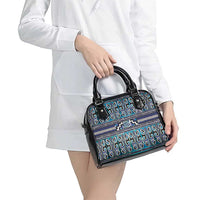 Maori Matariki Shoulder Handbag Blue Galaxy Aesthetic Koru Art