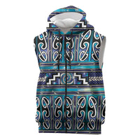 Maori Matariki Sleeveless Zip Hoodie Blue Galaxy Aesthetic Koru Art LT01 Blue - Polynesian Pride