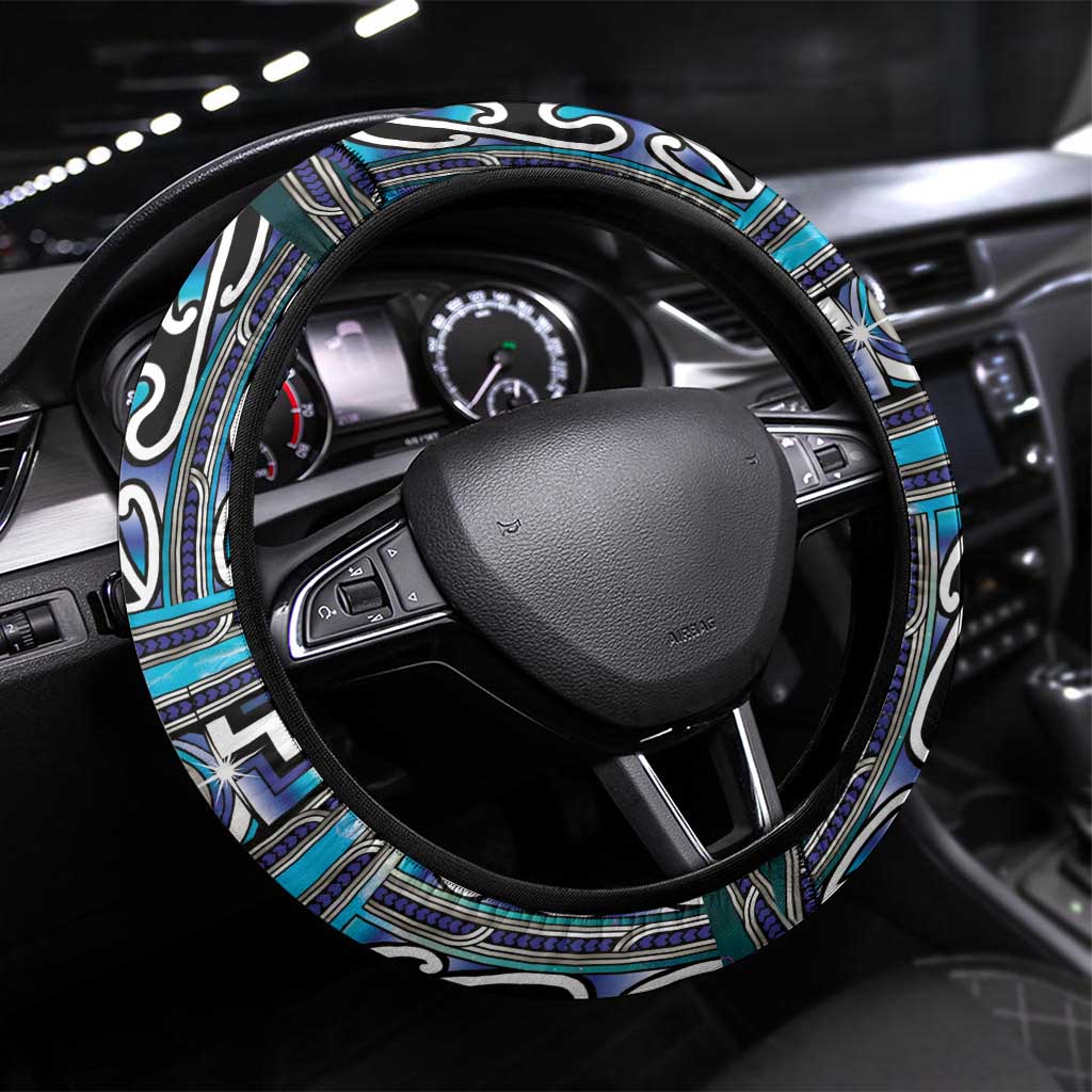 Maori Matariki Steering Wheel Cover Blue Galaxy Aesthetic Koru Art