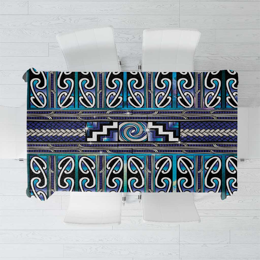 Maori Matariki Tablecloth Blue Galaxy Aesthetic Koru Art