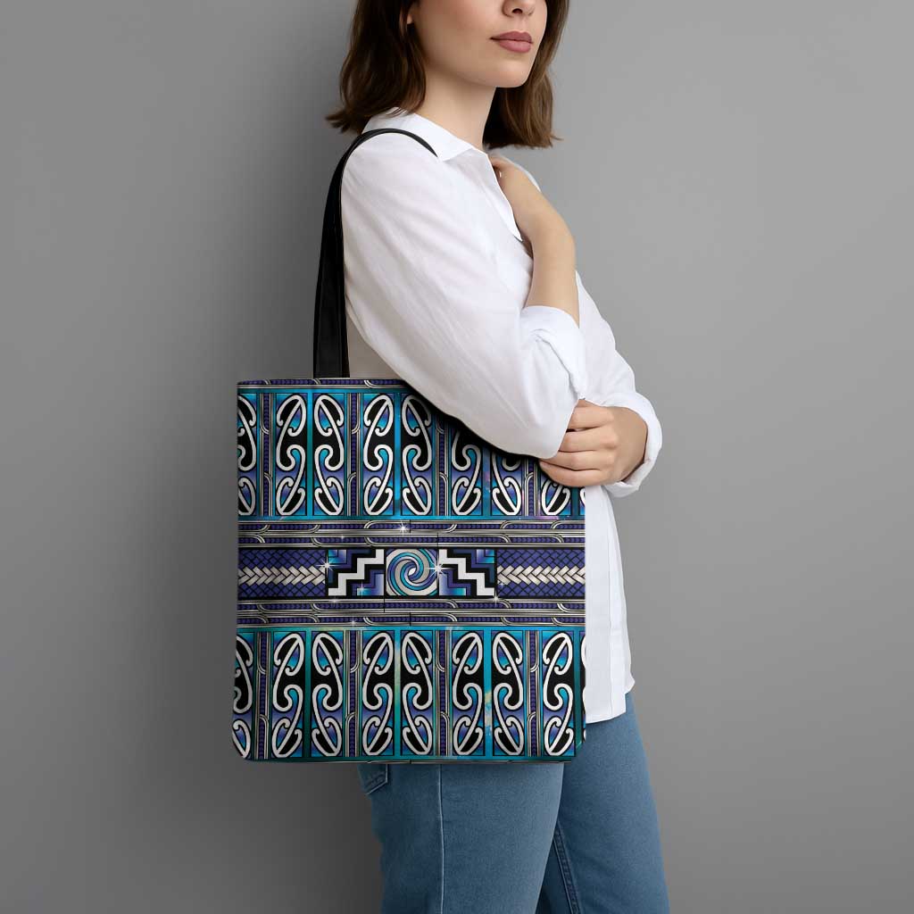 Maori Matariki Tote Bag Blue Galaxy Aesthetic Koru Art