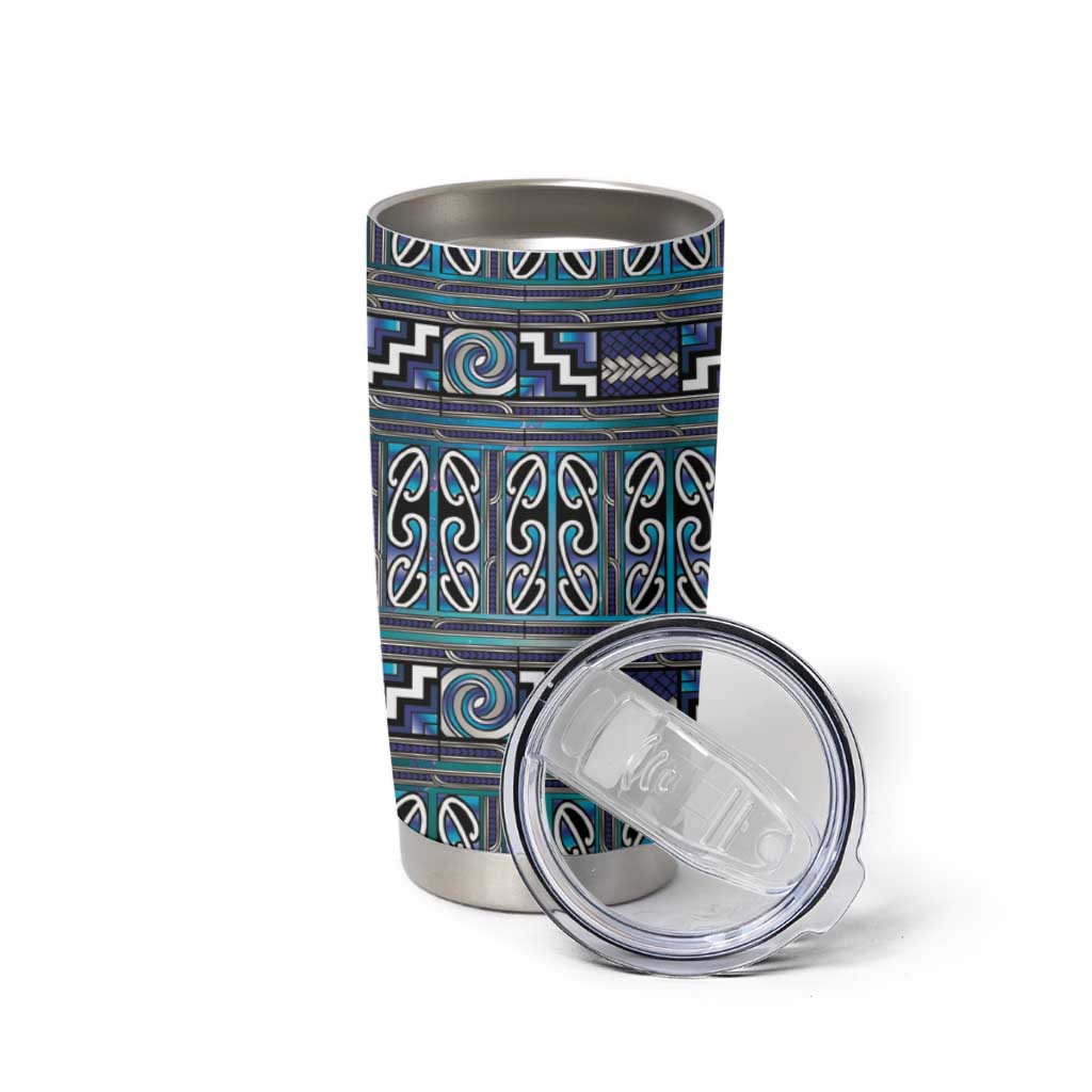 Maori Matariki Tumbler Cup Blue Galaxy Aesthetic Koru Art