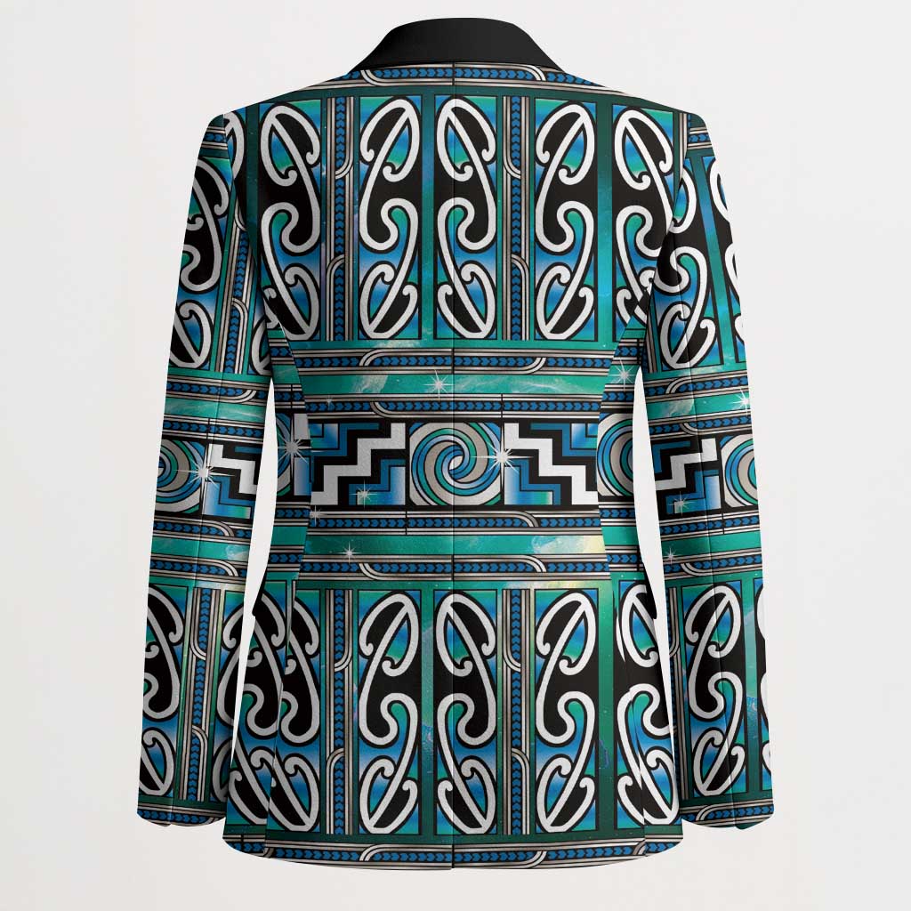 Maori Matariki Blazer Green Galaxy Aesthetic Koru Art