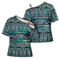 Maori Matariki Cross Shoulder Shirt Green Galaxy Aesthetic Koru Art LT01 - Polynesian Pride