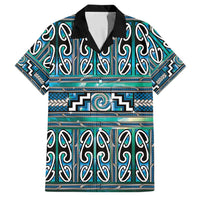 Maori Matariki Family Matching Summer Maxi Dress and Hawaiian Shirt Green Galaxy Aesthetic Koru Art LT01 Dad's Shirt - Short Sleeve Green - Polynesian Pride