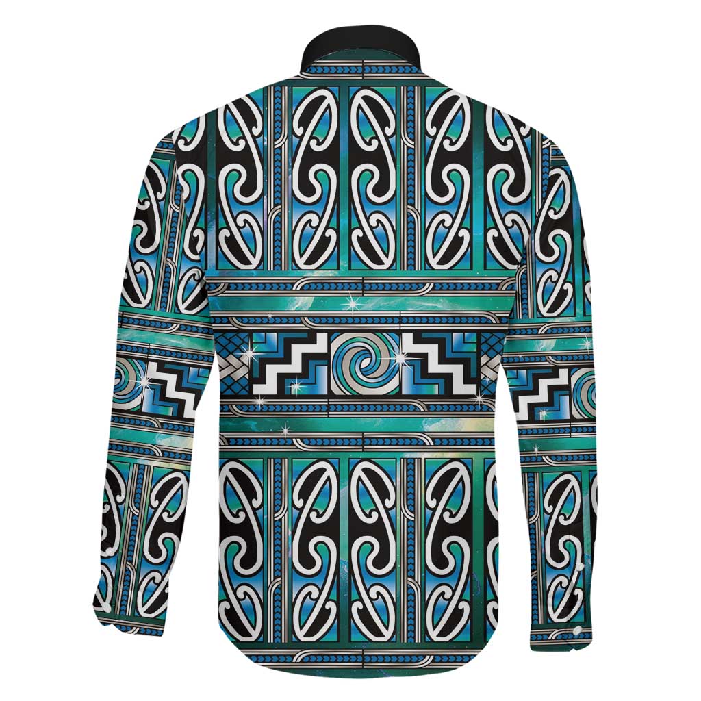 Maori Matariki Family Matching Summer Maxi Dress and Hawaiian Shirt Green Galaxy Aesthetic Koru Art LT01 - Polynesian Pride
