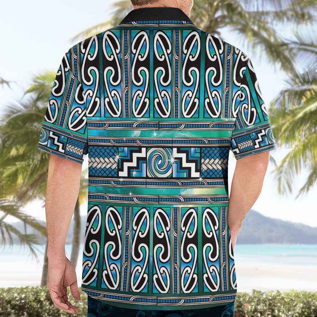 Maori Matariki Hawaiian Shirt Green Galaxy Aesthetic Koru Art LT01 - Polynesian Pride