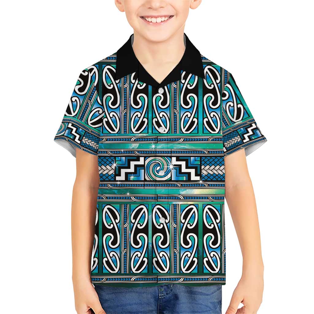 Maori Matariki Hawaiian Shirt Green Galaxy Aesthetic Koru Art LT01 - Polynesian Pride
