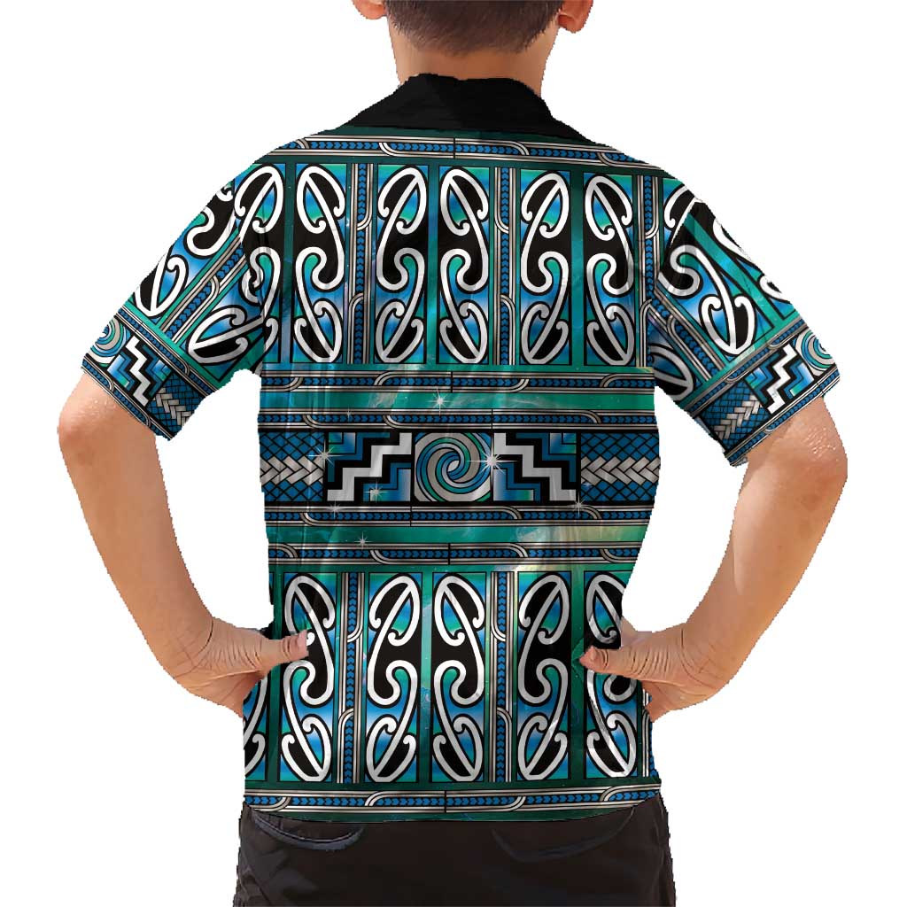 Maori Matariki Hawaiian Shirt Green Galaxy Aesthetic Koru Art LT01 - Polynesian Pride