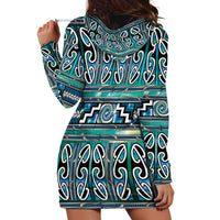 Maori Matariki Hoodie Dress Green Galaxy Aesthetic Koru Art