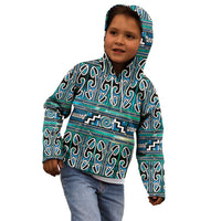 Maori Matariki Kid Hoodie Green Galaxy Aesthetic Koru Art LT01 - Polynesian Pride