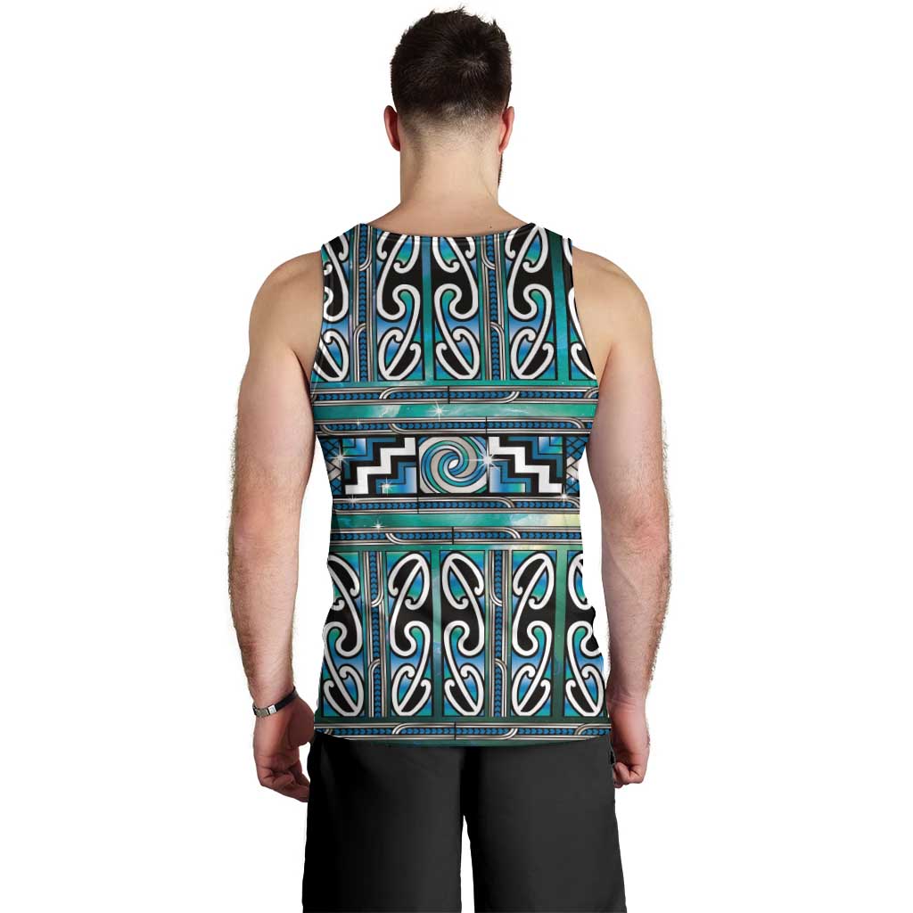 Maori Matariki Men Tank Top Green Galaxy Aesthetic Koru Art