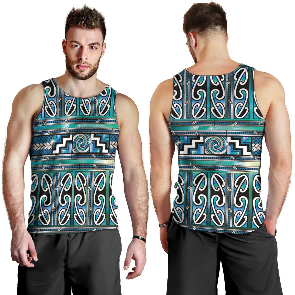 Maori Matariki Men Tank Top Green Galaxy Aesthetic Koru Art