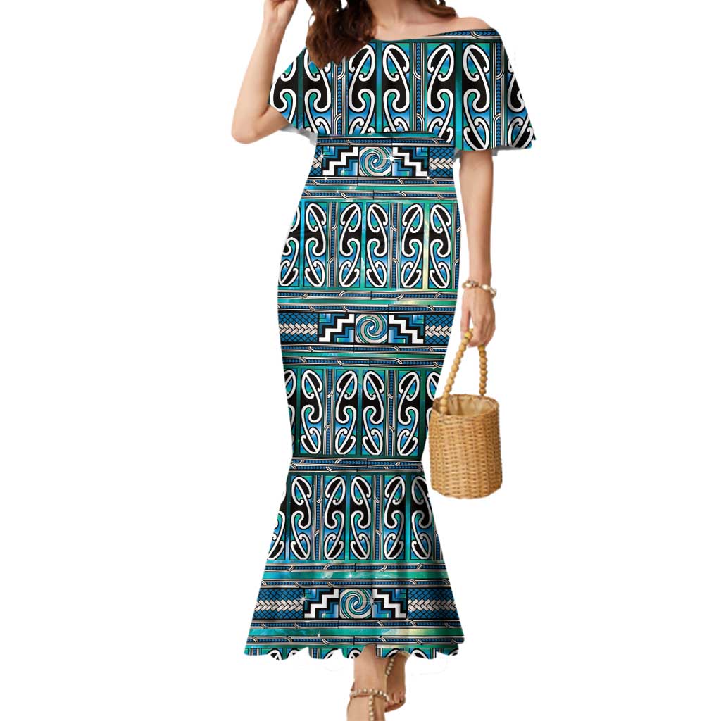 Maori Matariki Mermaid Dress Green Galaxy Aesthetic Koru Art LT01 Women Green - Polynesian Pride
