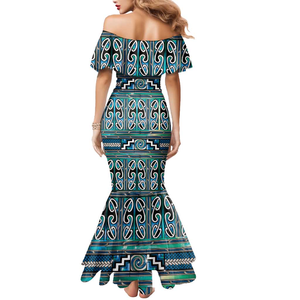 Maori Matariki Mermaid Dress Green Galaxy Aesthetic Koru Art LT01 - Polynesian Pride
