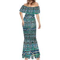 Maori Matariki Mermaid Dress Green Galaxy Aesthetic Koru Art LT01 - Polynesian Pride