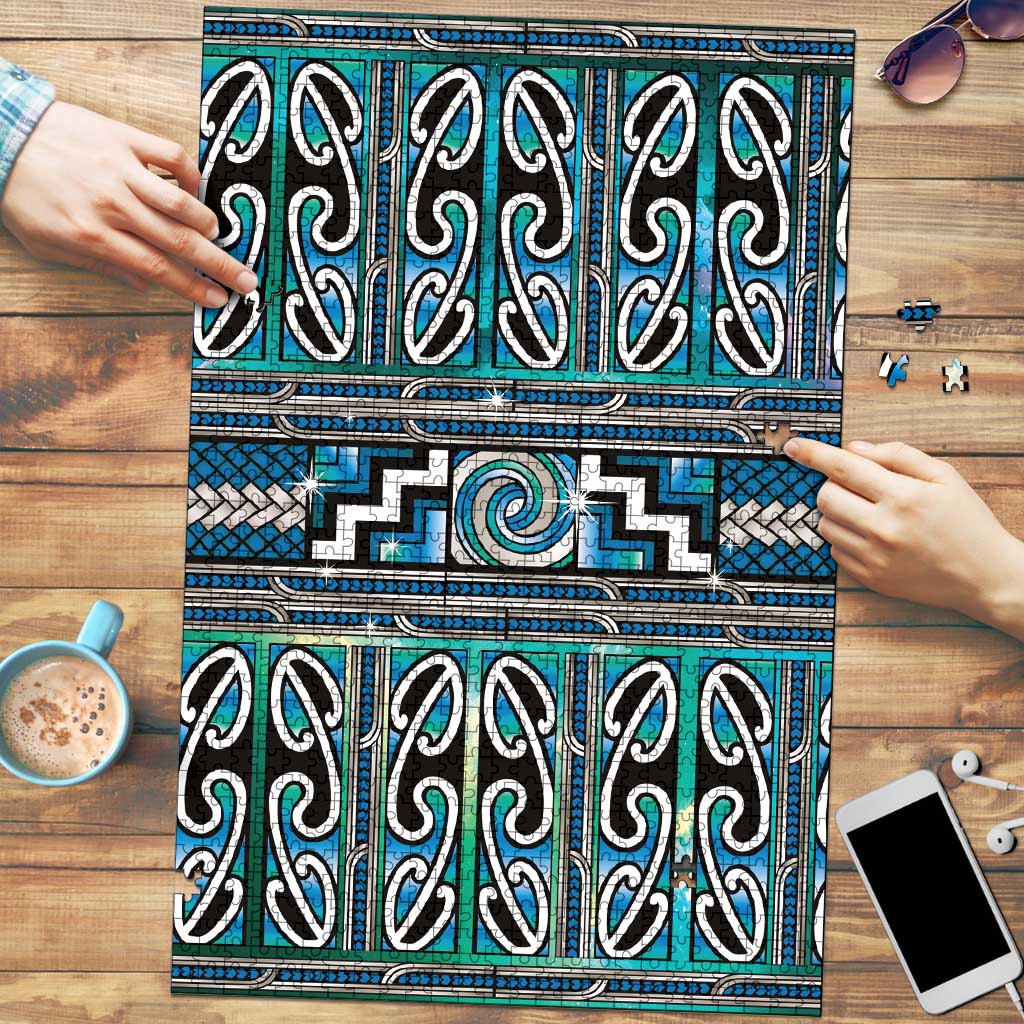 Maori Matariki Puzzle Green Galaxy Aesthetic Koru Art