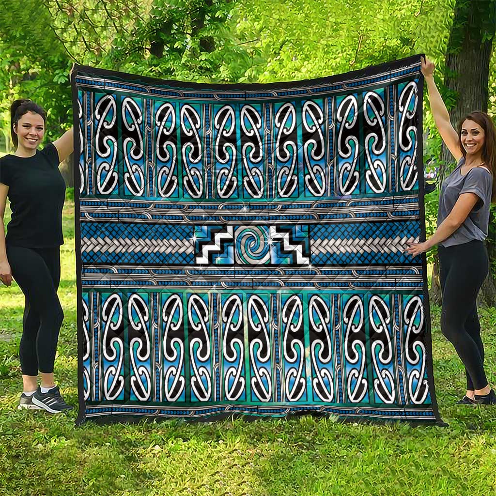 Maori Matariki Quilt Green Galaxy Aesthetic Koru Art