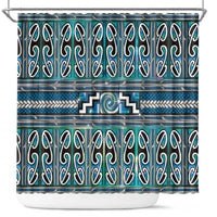 Maori Matariki Shower Curtain Green Galaxy Aesthetic Koru Art