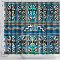 Maori Matariki Shower Curtain Green Galaxy Aesthetic Koru Art