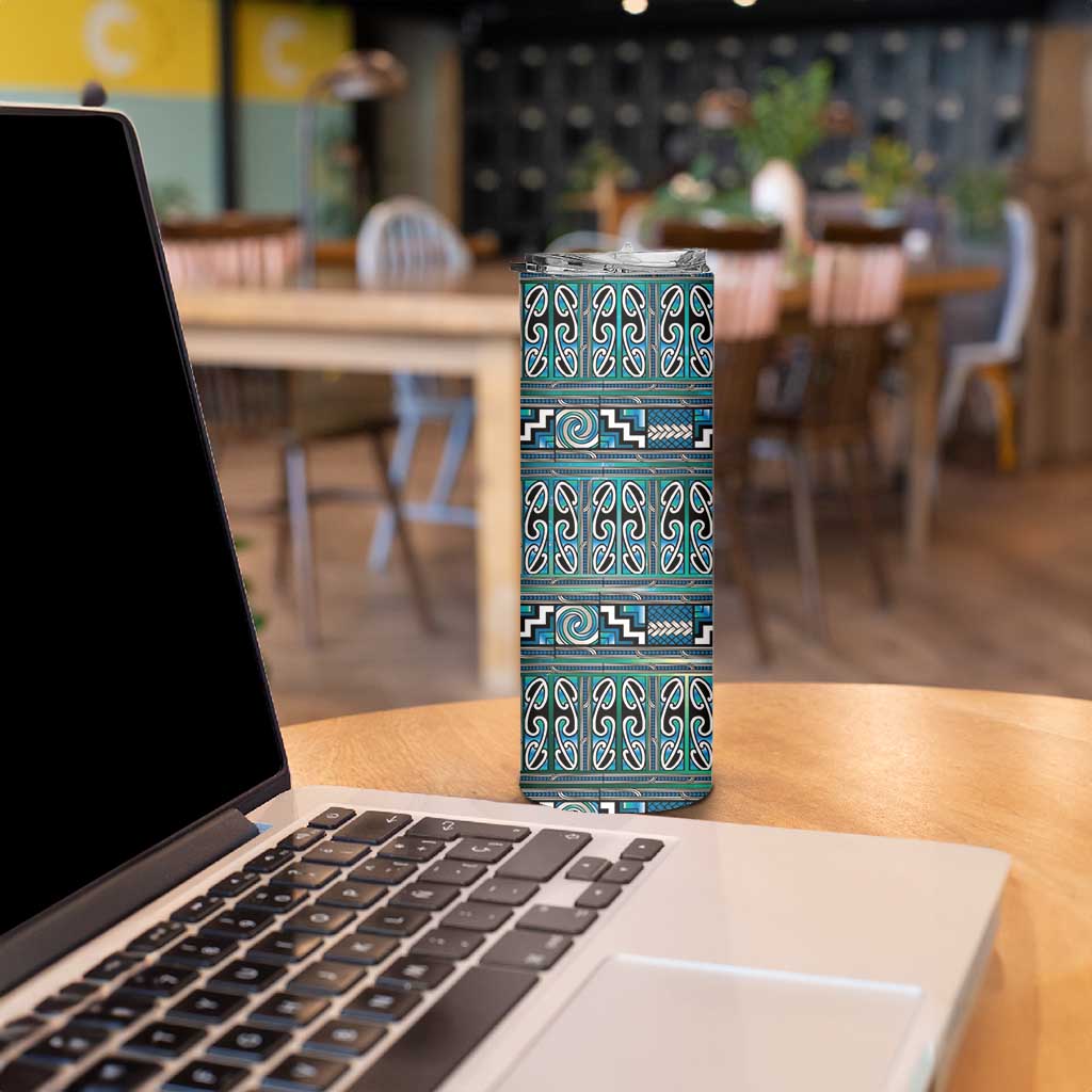 Maori Matariki Skinny Tumbler Green Galaxy Aesthetic Koru Art