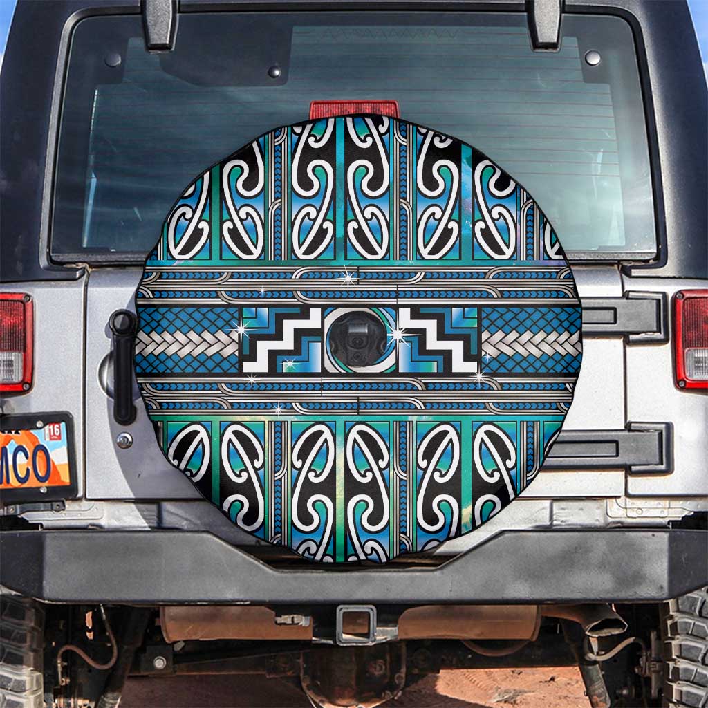 Maori Matariki Spare Tire Cover Green Galaxy Aesthetic Koru Art LT01 Green - Polynesian Pride