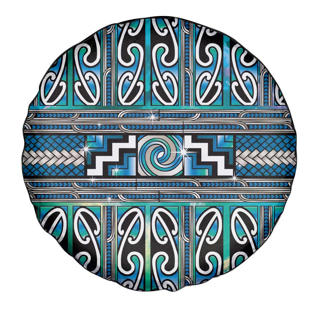 Maori Matariki Spare Tire Cover Green Galaxy Aesthetic Koru Art LT01 - Polynesian Pride