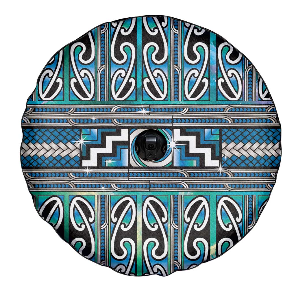 Maori Matariki Spare Tire Cover Green Galaxy Aesthetic Koru Art LT01 - Polynesian Pride