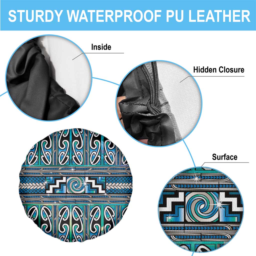 Maori Matariki Spare Tire Cover Green Galaxy Aesthetic Koru Art LT01 - Polynesian Pride
