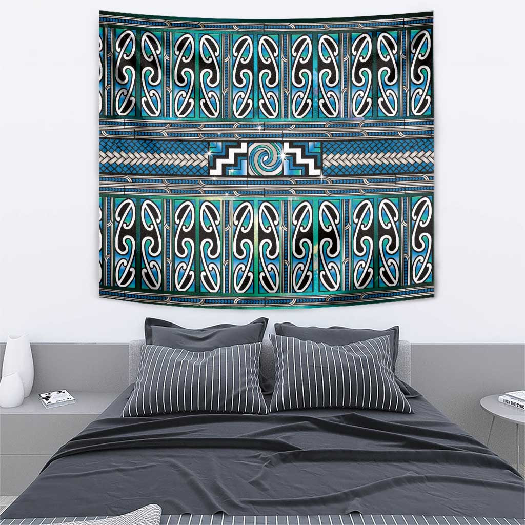 Maori Matariki Tapestry Green Galaxy Aesthetic Koru Art