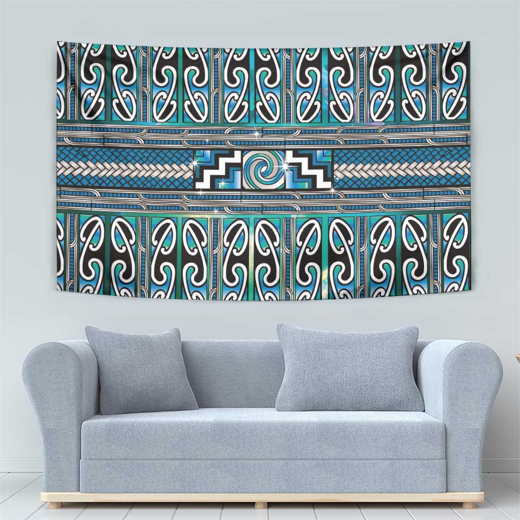 Maori Matariki Tapestry Green Galaxy Aesthetic Koru Art