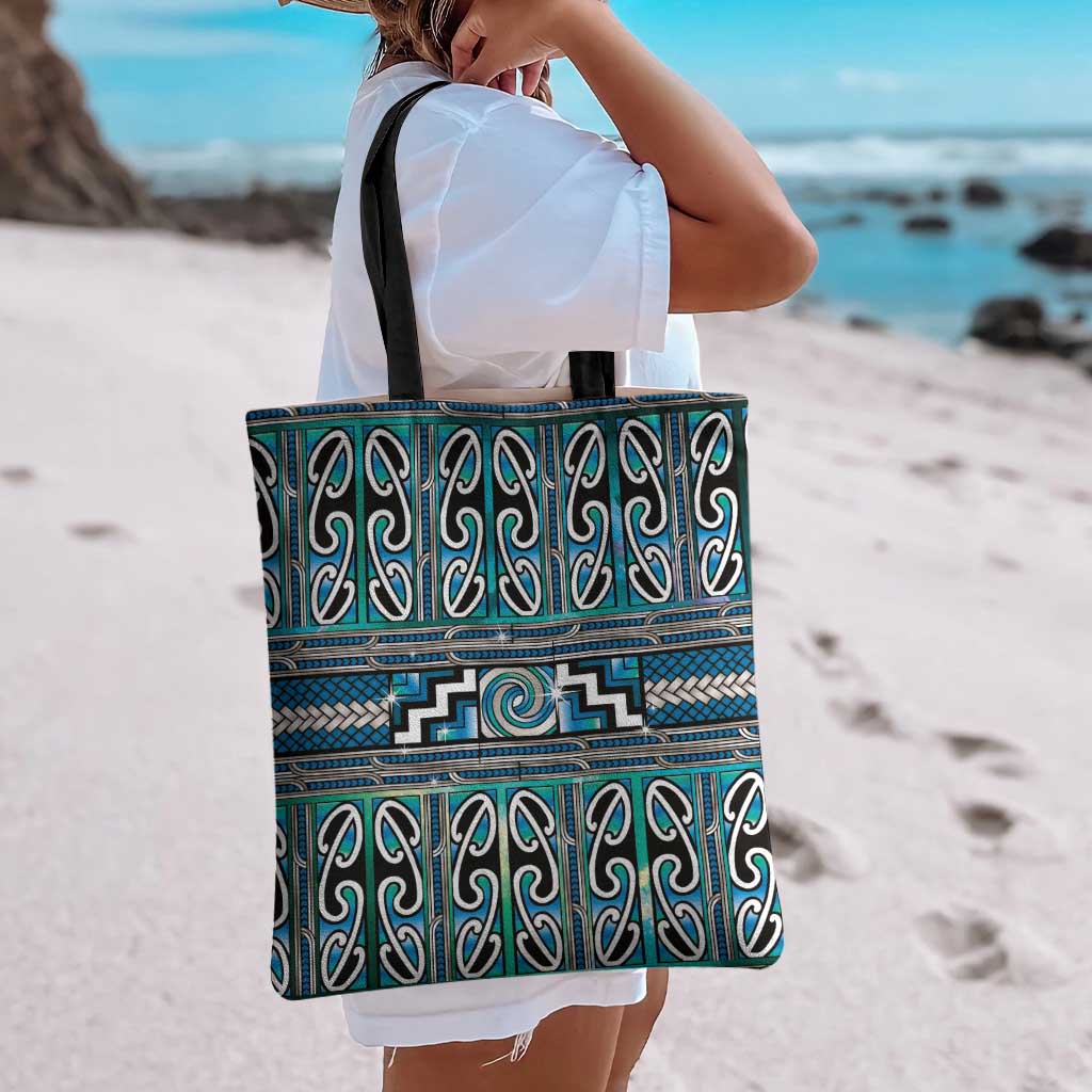 Maori Matariki Tote Bag Green Galaxy Aesthetic Koru Art