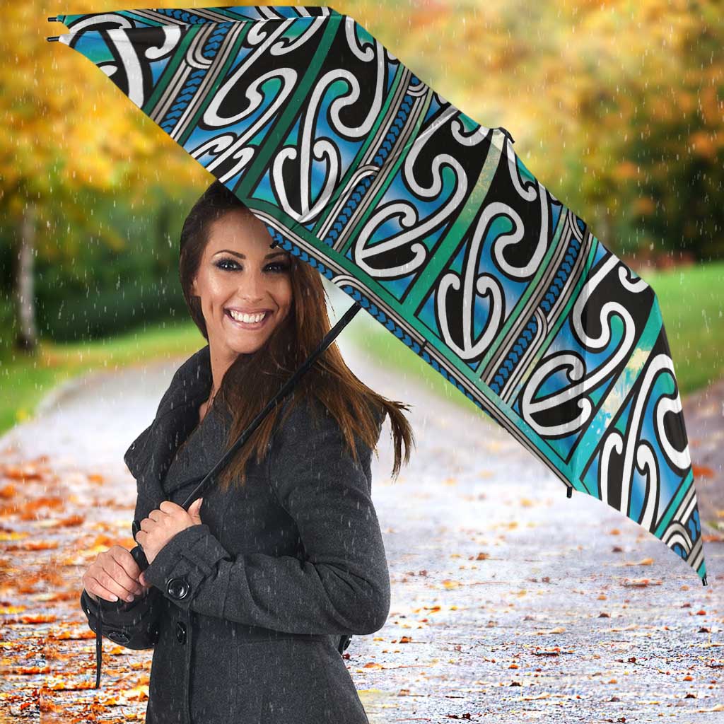 Maori Matariki Umbrella Green Galaxy Aesthetic Koru Art