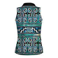 Maori Matariki Women Sleeveless Polo Shirt Green Galaxy Aesthetic Koru Art LT01 - Polynesian Pride