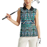 Maori Matariki Women Sleeveless Polo Shirt Green Galaxy Aesthetic Koru Art LT01 - Polynesian Pride