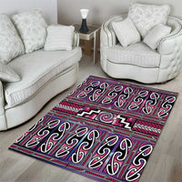 Maori Matariki Area Rug Pink Galaxy Aesthetic Koru Art
